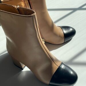 Liz Claiborne Tan and Black Heeled Boots